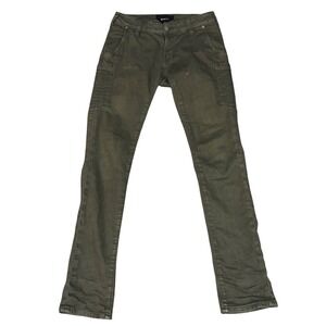 Vertx Pants Olive Green Moto Ribbed Slim Fit Women Size 4x32